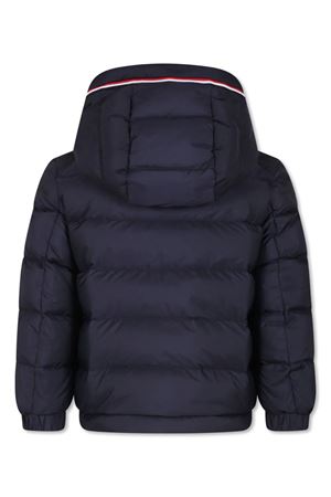 bomber in piuma d'oca blu MONCLER KIDS | J29541A000355968E742